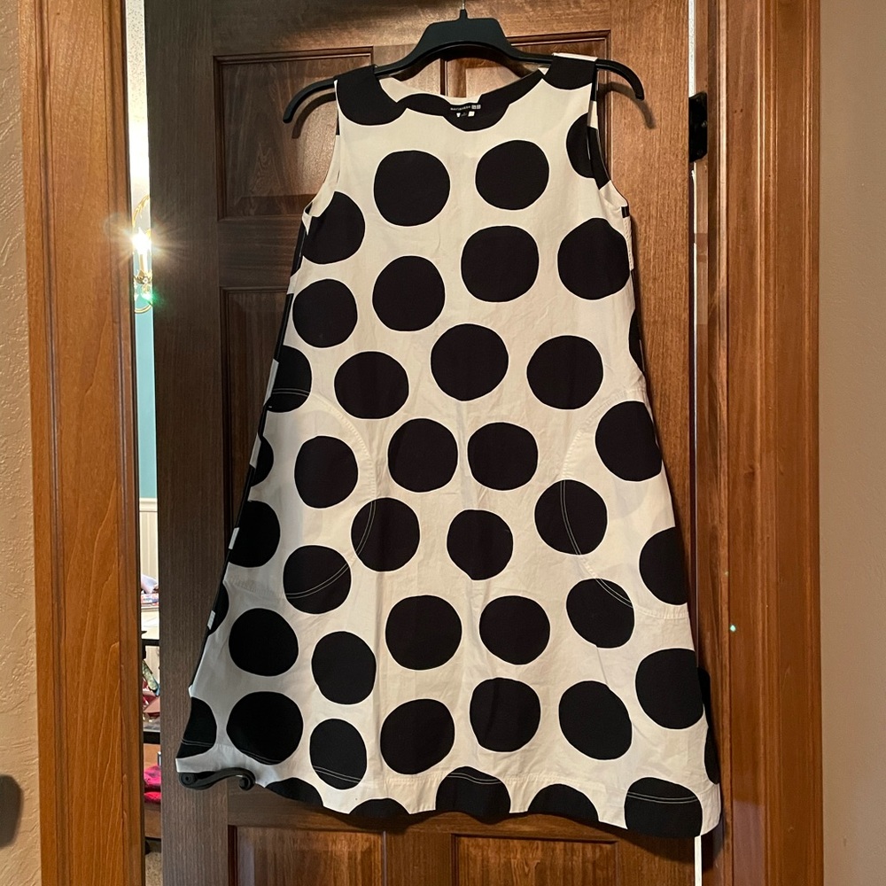 Marimekko x Uniqlo A-line, black/white dots dress